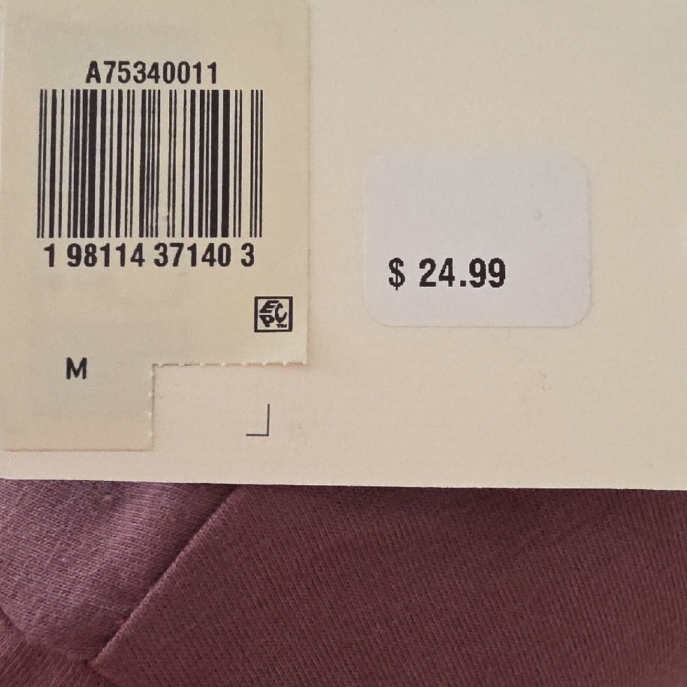 NWT. Levi's Womens (M) Mauve Purple Short Sleeve Corset Style Tee Shirt Crop Top - Picture 5 of 9